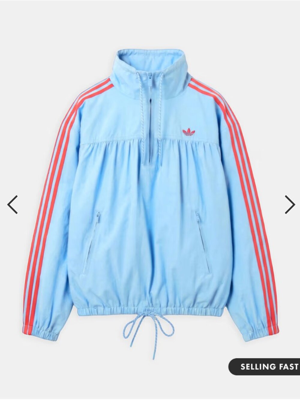 adidas Originals x ASOS women's over the head track jacket in blue, size small - Picture 2 of 7